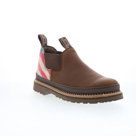 Georgia Boot Patriotic Romeo 3" Work Shoe Mens Brown Wide Work & Safety Shoes