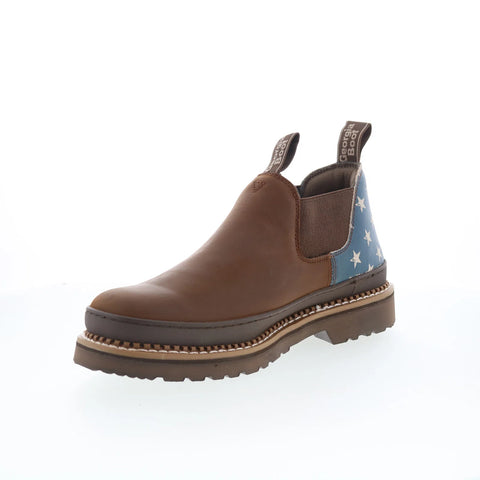 Georgia Boot Patriotic Romeo 3" Work Shoe Mens Brown Wide Work & Safety Shoes