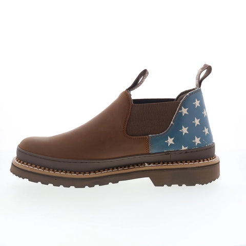 Georgia Boot Patriotic Romeo 3" Work Shoe Mens Brown Wide Work & Safety Shoes