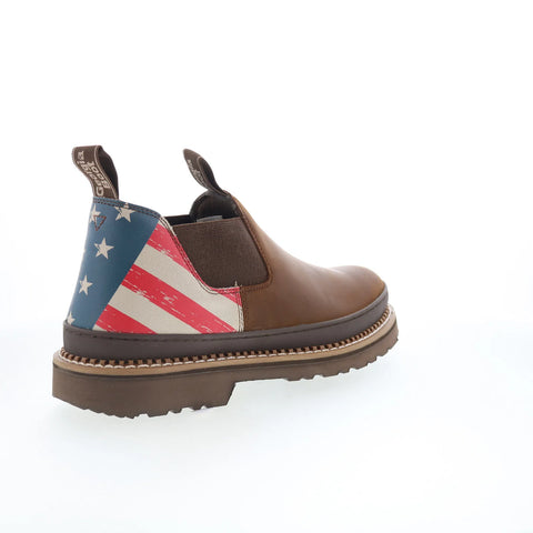 Georgia Boot Patriotic Romeo 3" Work Shoe Mens Brown Wide Work & Safety Shoes
