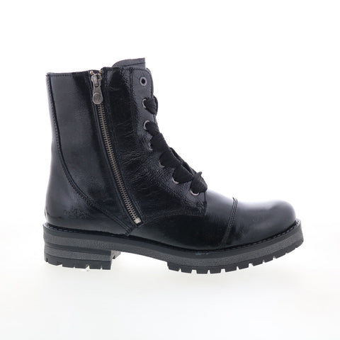 Bos. & Co. Paulie Womens Black Leather Lace Up Casual Dress Boots