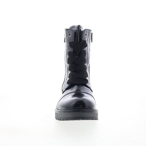 Bos. & Co. Paulie Womens Black Leather Lace Up Casual Dress Boots