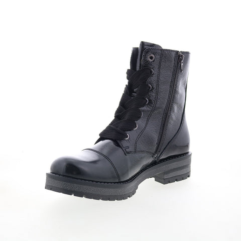 Bos. & Co. Paulie Womens Black Leather Lace Up Casual Dress Boots