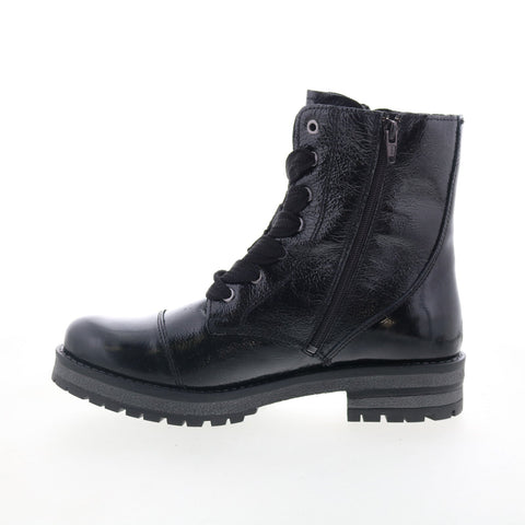 Bos. & Co. Paulie Womens Black Leather Lace Up Casual Dress Boots