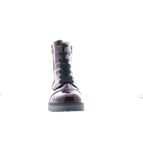 Bos. & Co. Paulie Womens Burgundy Leather Lace Up Casual Dress Boots