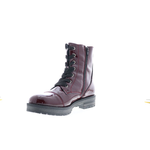 Bos. & Co. Paulie Womens Burgundy Leather Lace Up Casual Dress Boots
