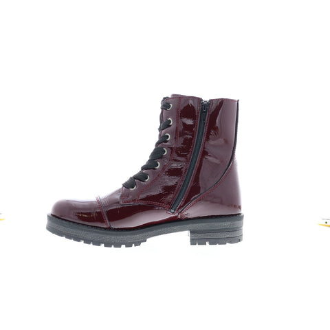 Bos. & Co. Paulie Womens Burgundy Leather Lace Up Casual Dress Boots