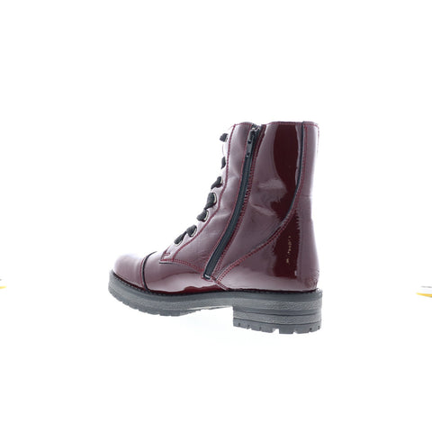 Bos. & Co. Paulie Womens Burgundy Leather Lace Up Casual Dress Boots