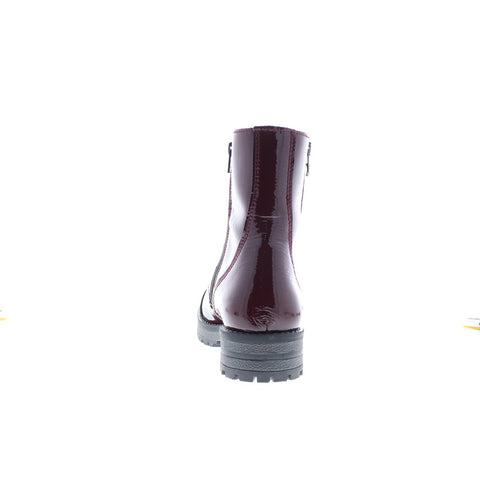 Bos. & Co. Paulie Womens Burgundy Leather Lace Up Casual Dress Boots