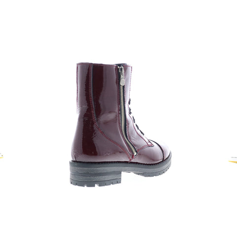 Bos. & Co. Paulie Womens Burgundy Leather Lace Up Casual Dress Boots