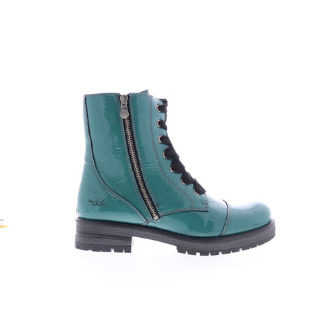Bos. & Co. Paulie Womens Green Synthetic Lace Up Casual Dress Boots