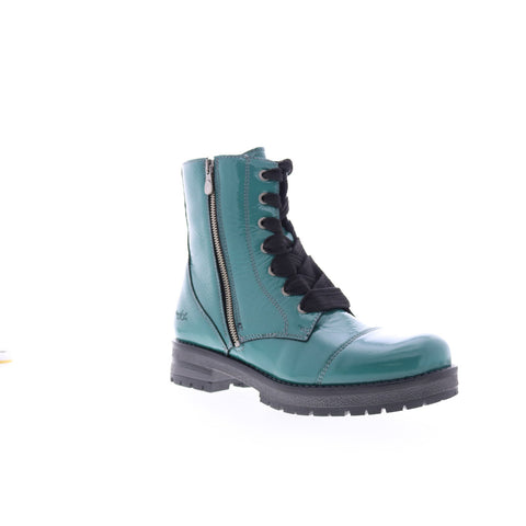 Bos. & Co. Paulie Womens Green Synthetic Lace Up Casual Dress Boots