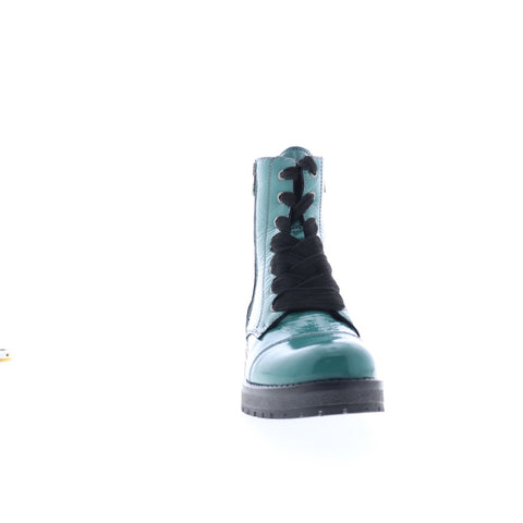 Bos. & Co. Paulie Womens Green Synthetic Lace Up Casual Dress Boots
