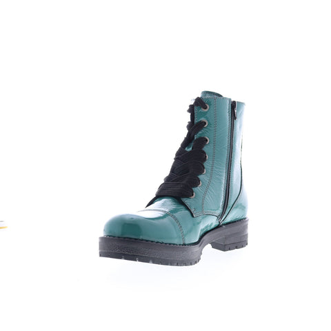 Bos. & Co. Paulie Womens Green Synthetic Lace Up Casual Dress Boots