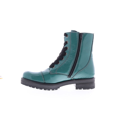 Bos. & Co. Paulie Womens Green Synthetic Lace Up Casual Dress Boots
