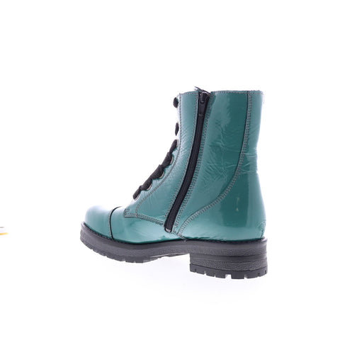 Bos. & Co. Paulie Womens Green Synthetic Lace Up Casual Dress Boots