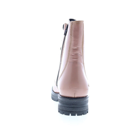 Bos. & Co. Paulie Womens Pink Leather Lace Up Casual Dress Boots