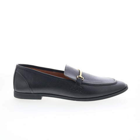 Miz Mooz Paulina Womens Black Leather Slip On Loafer Flats Shoes