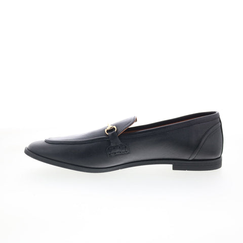 Miz Mooz Paulina Womens Black Leather Slip On Loafer Flats Shoes