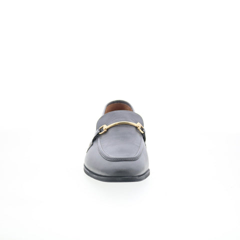 Miz Mooz Paulina Womens Gray Leather Slip On Loafer Flats Shoes