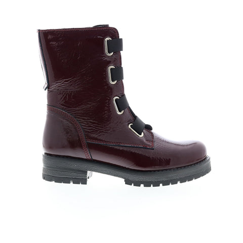 Bos. & Co. Pause Womens Burgundy Leather Zipper Casual Dress Boots