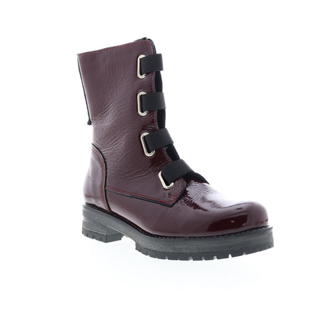 Bos. & Co. Pause Womens Burgundy Leather Zipper Casual Dress Boots