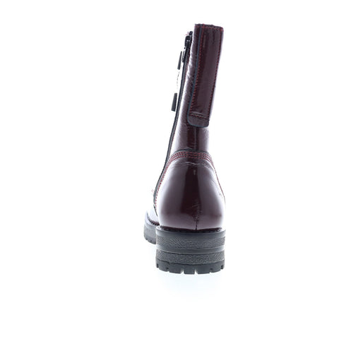 Bos. & Co. Pause Womens Burgundy Leather Zipper Casual Dress Boots
