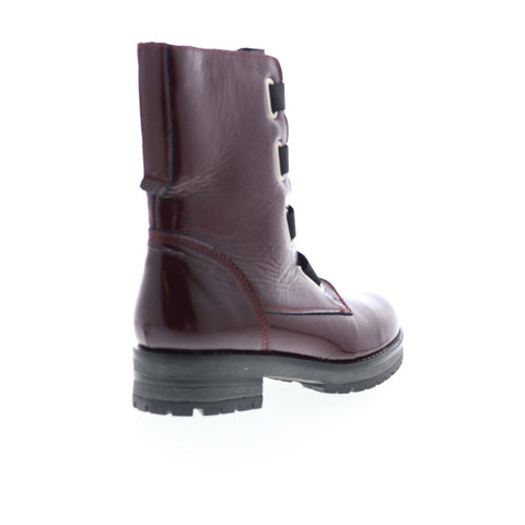 Bos. & Co. Pause Womens Burgundy Leather Zipper Casual Dress Boots