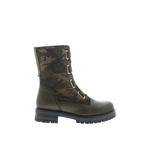 Bos. & Co. Pause Womens Green Leather Zipper Casual Dress Boots