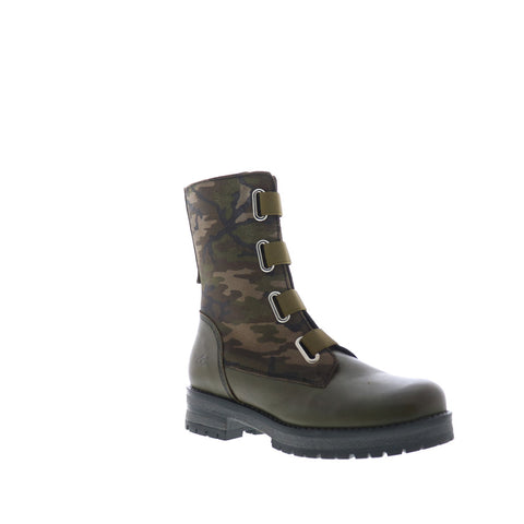 Bos. & Co. Pause Womens Green Leather Zipper Casual Dress Boots
