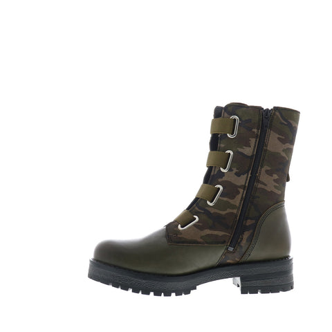 Bos. & Co. Pause Womens Green Leather Zipper Casual Dress Boots