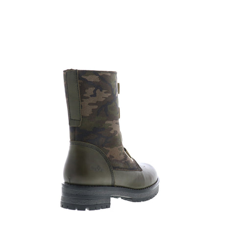 Bos. & Co. Pause Womens Green Leather Zipper Casual Dress Boots