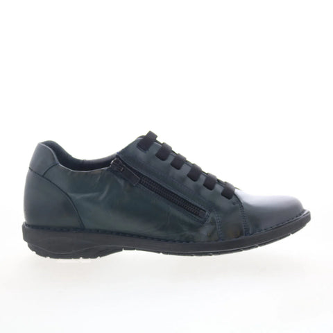 Miz Mooz Paxten Womens Blue Leather Lace Up Lifestyle Sneakers Shoes