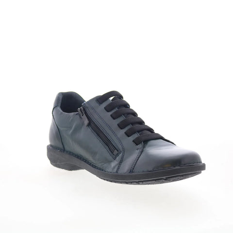 Miz Mooz Paxten Womens Blue Leather Lace Up Lifestyle Sneakers Shoes