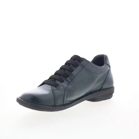 Miz Mooz Paxten Womens Blue Leather Lace Up Lifestyle Sneakers Shoes