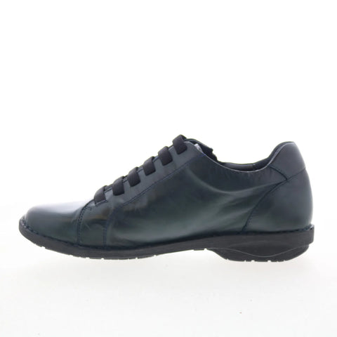 Miz Mooz Paxten Womens Blue Leather Lace Up Lifestyle Sneakers Shoes