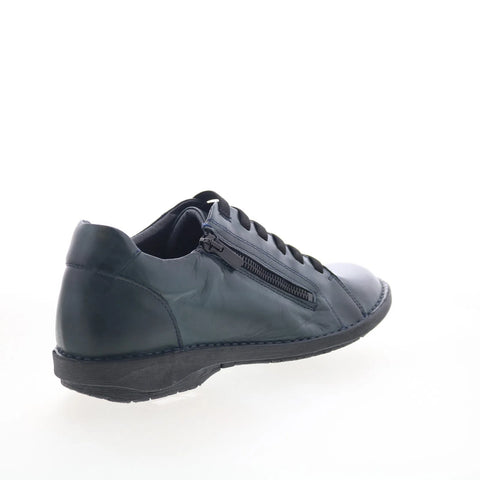 Miz Mooz Paxten Womens Blue Leather Lace Up Lifestyle Sneakers Shoes