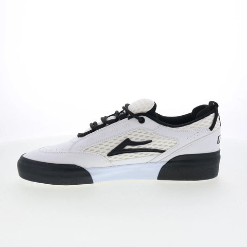 Lakai Payload Mens White Leather Lace Up Skate Inspired Sneakers Shoes