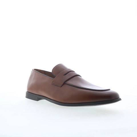 Steve Madden Payton Mens Brown Leather Loafers & Slip Ons Penny Shoes