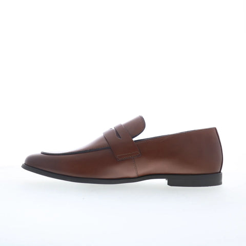 Steve Madden Payton Mens Brown Leather Loafers & Slip Ons Penny Shoes