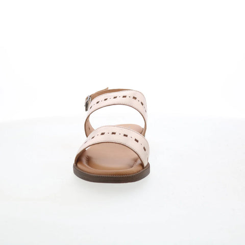 Miz Mooz Peerce Womens Beige Leather Hook & Loop Strap Sandals Shoes