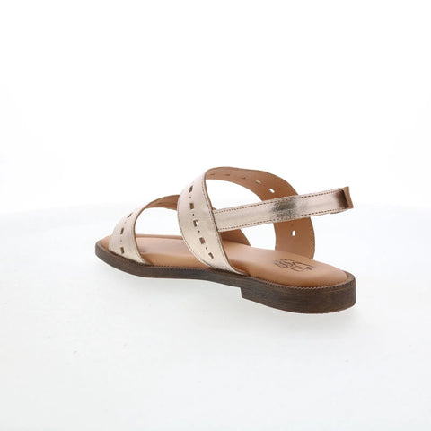 Miz Mooz Peerce Womens Beige Leather Hook & Loop Strap Sandals Shoes