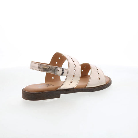 Miz Mooz Peerce Womens Beige Leather Hook & Loop Strap Sandals Shoes