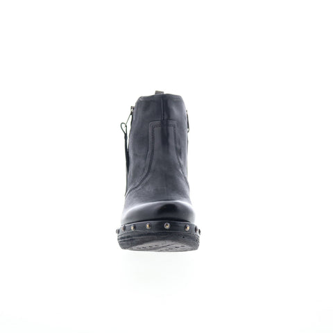 A.S. 98 Peers Womens Black Leather Zipper Casual Dress Boots
