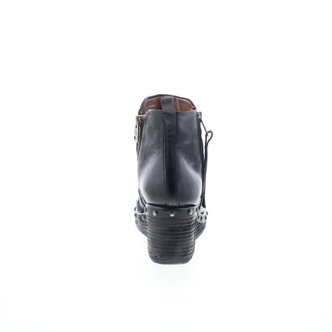 A.S. 98 Peers Womens Black Leather Zipper Casual Dress Boots