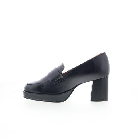 Miz Mooz Penni Womens Black Leather Slip On Pumps Heels Shoes