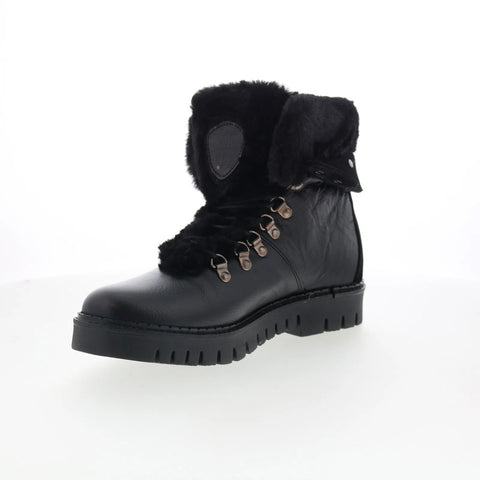 Pajar Penny 77595 Womens Black Leather Lace Up Ankle & Booties Boots