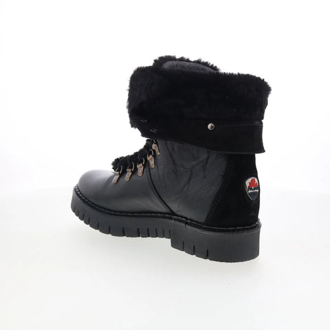 Pajar Penny 77595 Womens Black Leather Lace Up Ankle & Booties Boots
