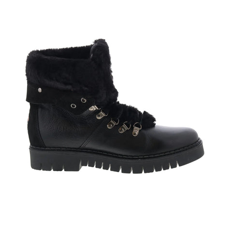 Pajar Penny 77595 Womens Black Leather Lace Up Ankle & Booties Boots