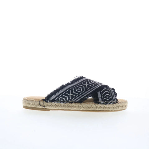 Minnetonka Pepper 518001 Womens Black Synthetic Slip On Slides Sandals Shoes